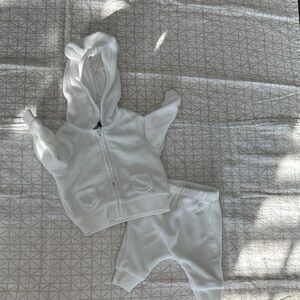 Carter's Soft White Baby Hoodie and Pants Set